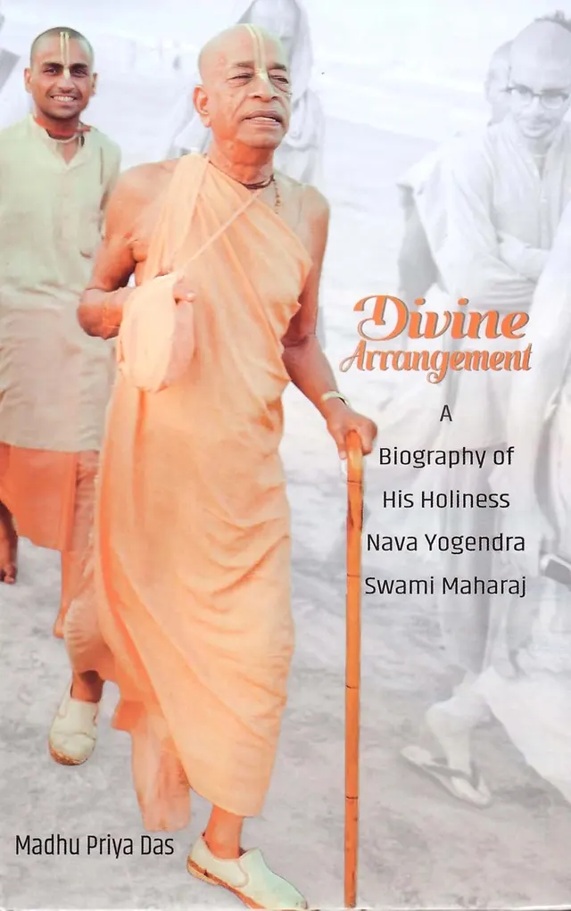 Divine Arrangement: A Biography of His Holiness Nava Yogendra Swami Maharaj, a Sannyasi Disciple of His Divine Grace A. C. Bhaktivedanta Swami Prabhupada, Founder Acharya of ISKCON, authored by Madhu Priya Das, is a deeply inspiring account of the life and spiritual journey of one of ISKCON's revered saints. The book is thoughtfully divided into six parts, tracing Maharaj ji's remarkable path from his early childhood and family background, through his fervent search for a bonafide spiritual master, to his entry into ISKCON and his close personal service to Srila Prabhupada. Readers will be moved by accounts of his preaching missions across Africa, his Sannyasa initiation, and the profound teachings he imparted throughout his life. This biography offers a rare and intimate glimpse into the divine arrangements that shaped a truly extraordinary spiritual personality. It is an essential read for devotees, spiritual seekers, and anyone interested in the Vaishnava tradition and the Hare Krishna movement.