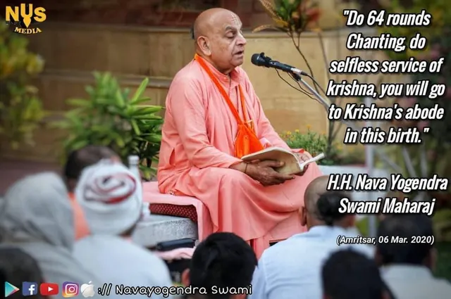 Do 64 rounds Chanting, do selfless service of krishna, you will go to Krishna's abode in this birth.