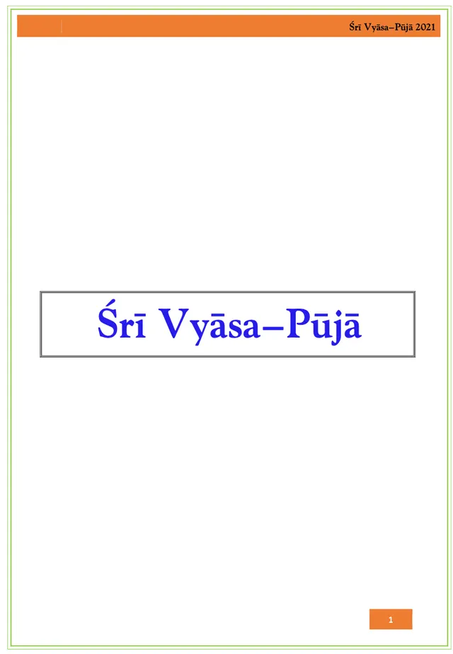 Vyasa puja 2021